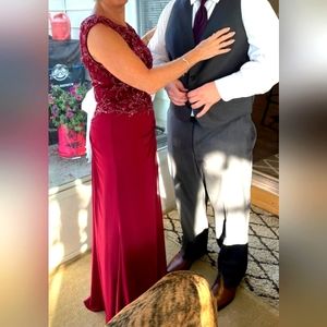 Feriani Couture cranberry gown